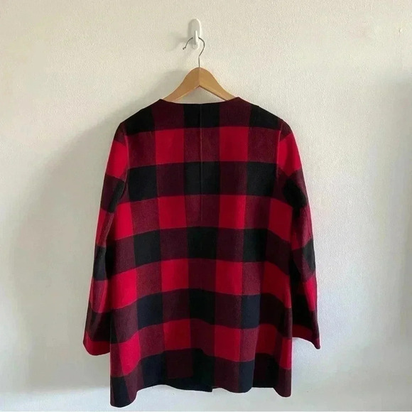 TALBOTS BUFFALO PLAID DOUBLE-FACE TOPPER COAT JACKET Sz M - Picture 6 of 10